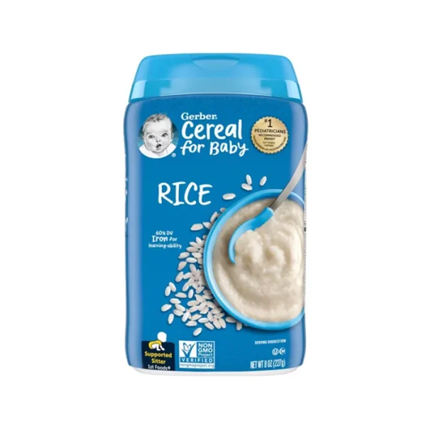 سرلاک برنج بدون شیر 227 گرم +4 گربر Gerber