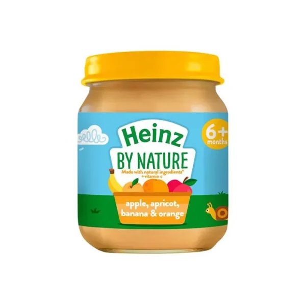 پوره میوه پرتقال،موز،زردآلو و سیب 6+ ماه هاینز